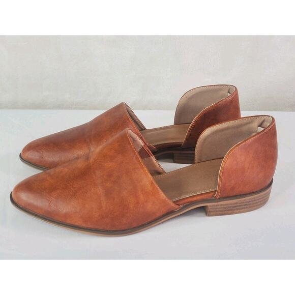 Catherine Malandrino Shoes - Catherine Malandrino Alaney Tan D'Orsay Flats Women's 9.5 Pointed Toe Slip On